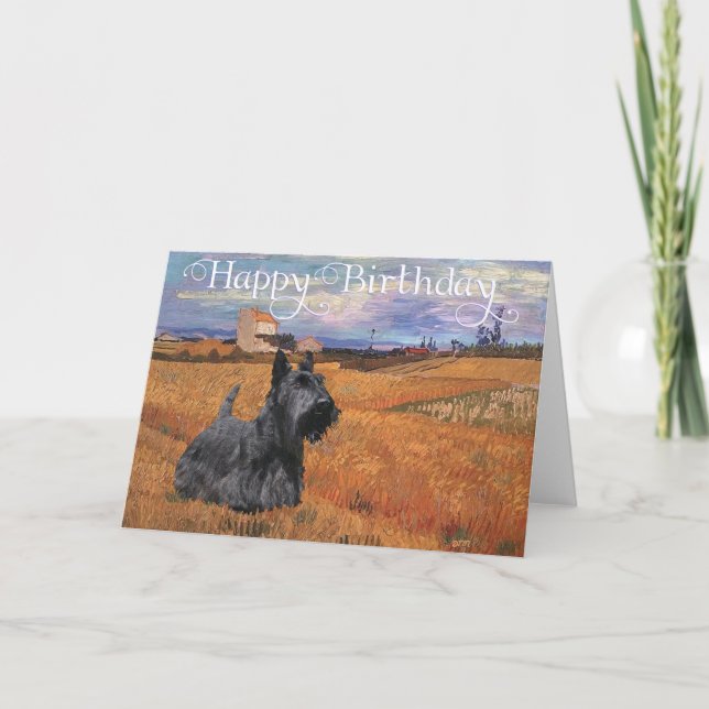 Carte d'anniversaire Terrier Écossais (Devant)