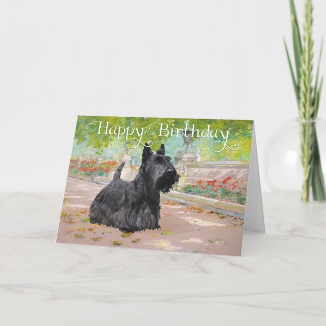 Carte d'anniversaire Terrier Écossais (Devant)