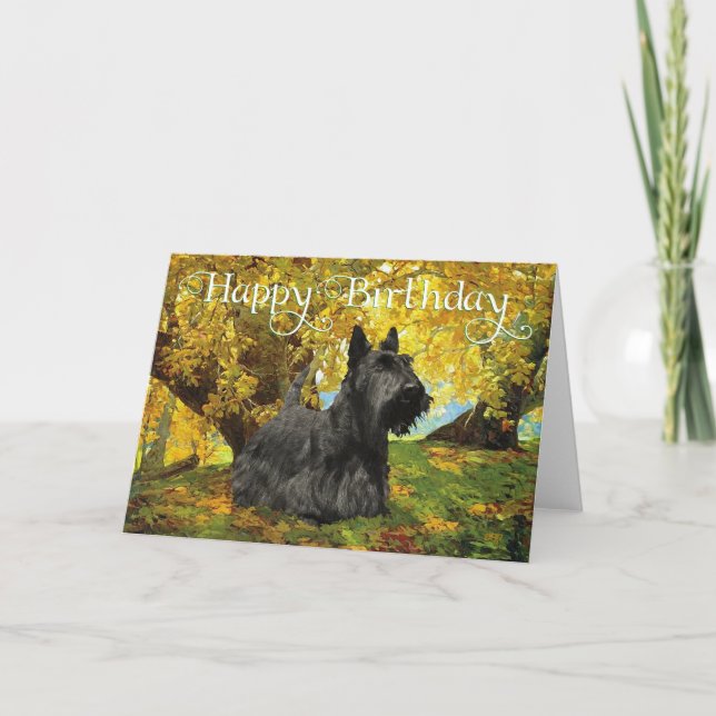 Carte d'anniversaire Terrier Écossais (Devant)