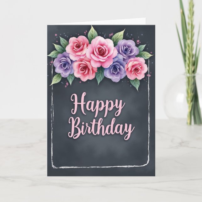 Carte d'anniversaire Textured Bloom (Devant)
