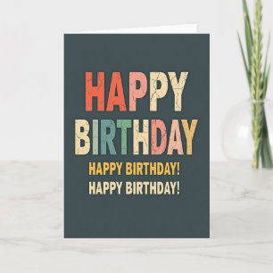 Carte d'anniversaire texturée vintage