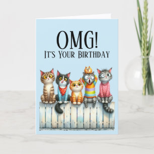 Carte d'anniversaire thème chat mignon
