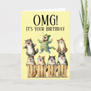 Carte d'anniversaire thème chat mignon