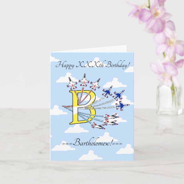 Carte d'anniversaire Thunderbirds Blue Sky initial (Orchidée)