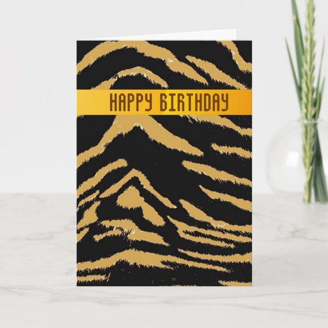 Carte d'anniversaire Tigre Sauvage (Devant)