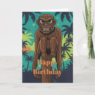 Carte d'anniversaire Tiki Monkey