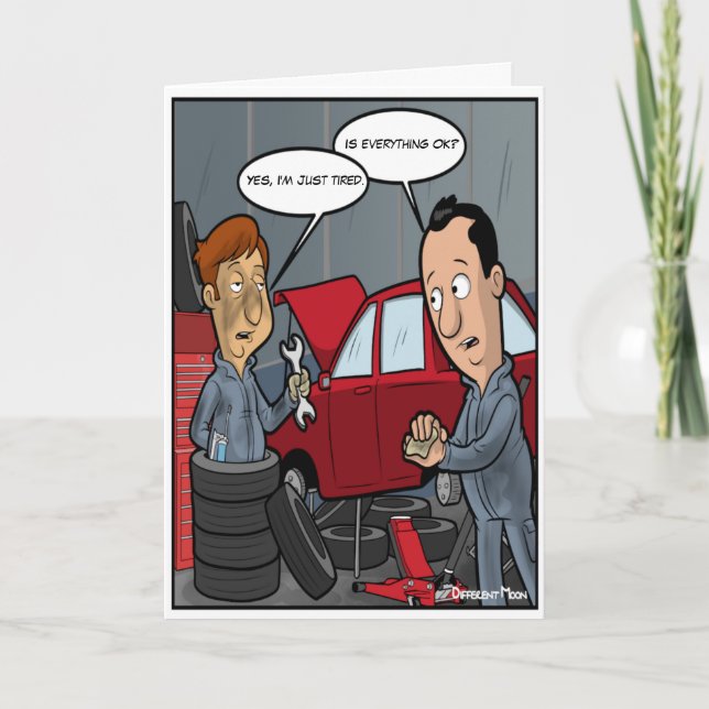 Carte d'anniversaire Tired Punny (Devant)