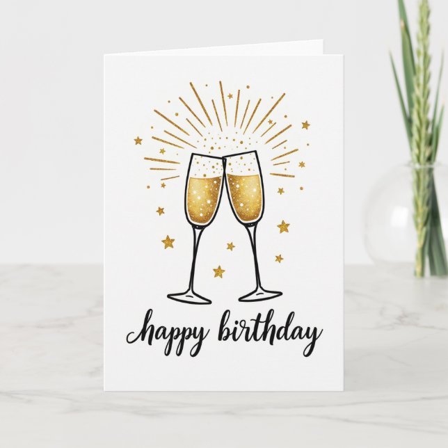 Carte d'anniversaire Toast Étincelant (Devant)
