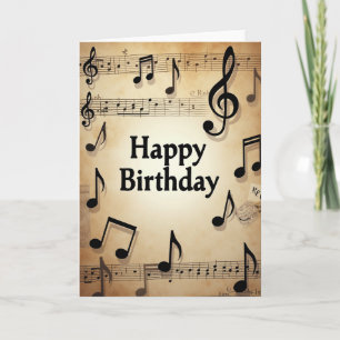Carte d'anniversaire ton sépia