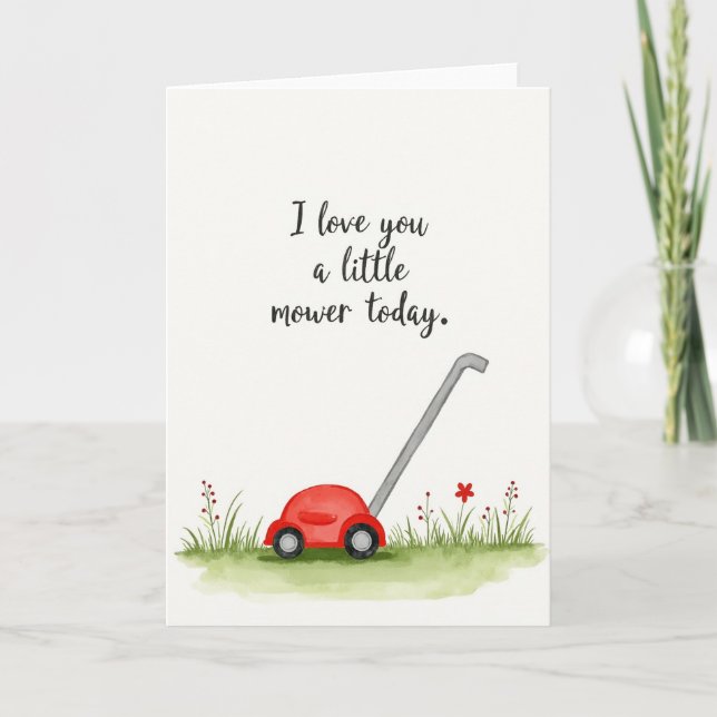 Carte d'anniversaire tondeuse douce (Devant)