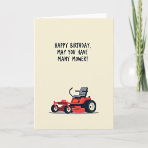 Carte d'anniversaire tondeuse rouge