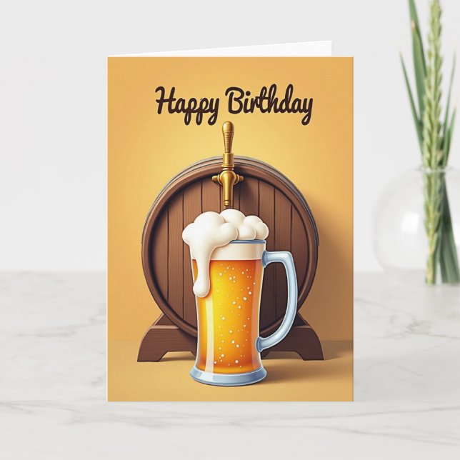 Carte d'anniversaire Tonneau Rustique (Devant)