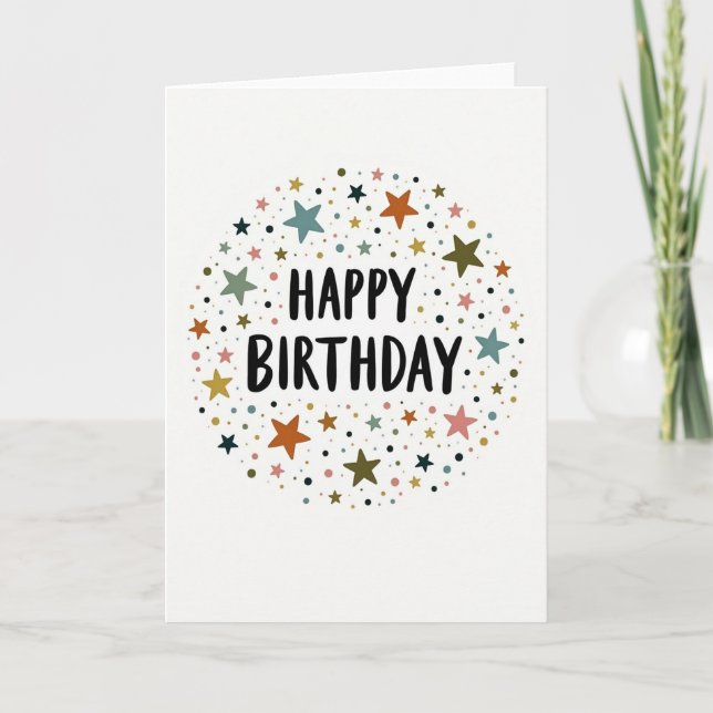 Carte d'anniversaire Tons Terreux (Devant)