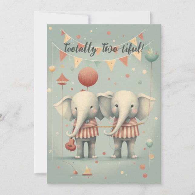 Carte d'anniversaire totalement deux-tifique (Devant)