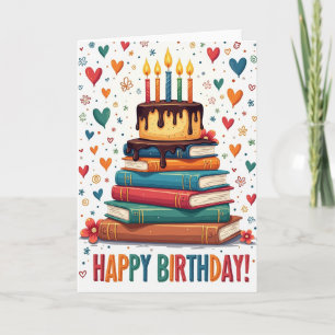 Carte d'anniversaire Tour de livres