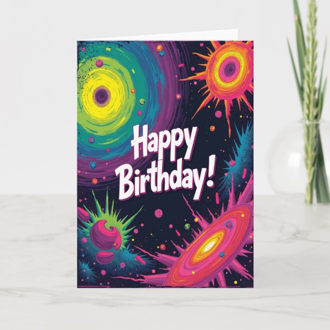 Carte d'anniversaire Tourbillon Cosmique (Devant)