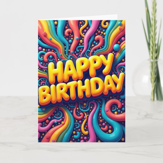 Carte d'anniversaire Tourbillon Vibrant (Devant)