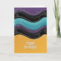 Carte d'anniversaire Tourbillon Violet