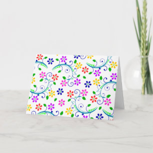 Carte d'anniversaire Tourbillonnant florale brilla