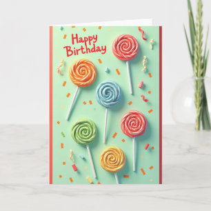 Carte d'anniversaire tourbillonnante fantaisiste