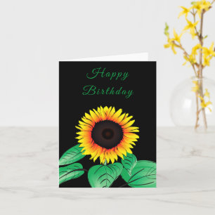 Carte d'anniversaire Tournesol Vos couleurs et tex