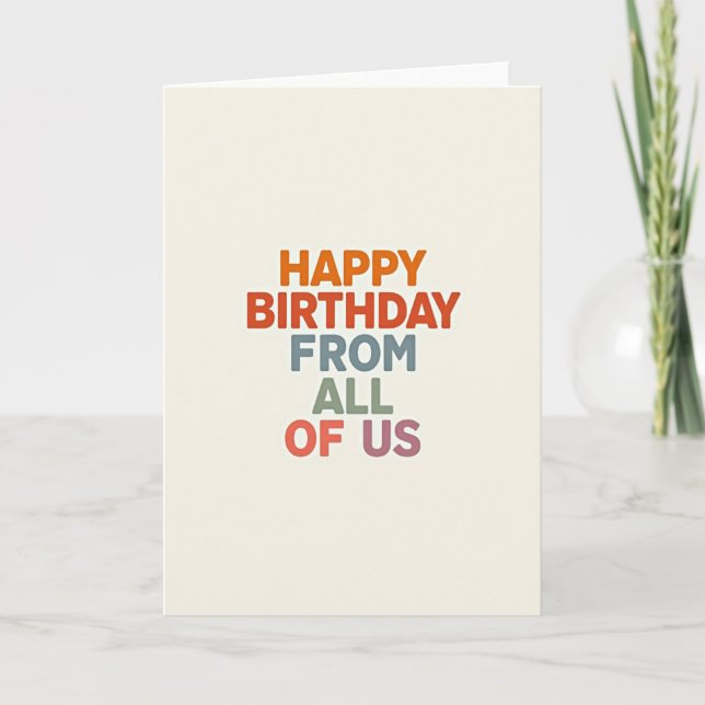 Carte d'anniversaire Tous nos vœux (Devant)