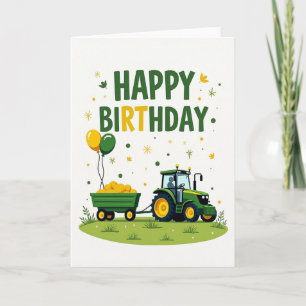 Carte d'anniversaire Tracteur Joyeux