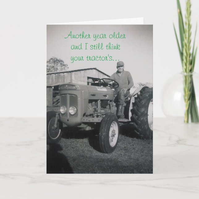 CARTE D'ANNIVERSAIRE TRACTOR MAN (Devant)