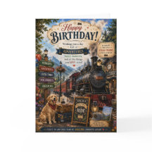 Carte d'anniversaire Train à Vapeur | Chemin de fe