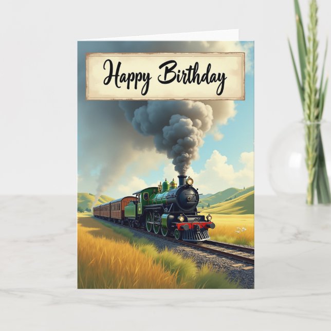 Carte d'anniversaire Train Joyeux (Devant)