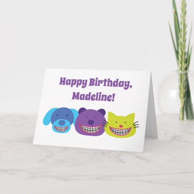 Carte d'Anniversaire très heureuse pour les Porteu (Devant)