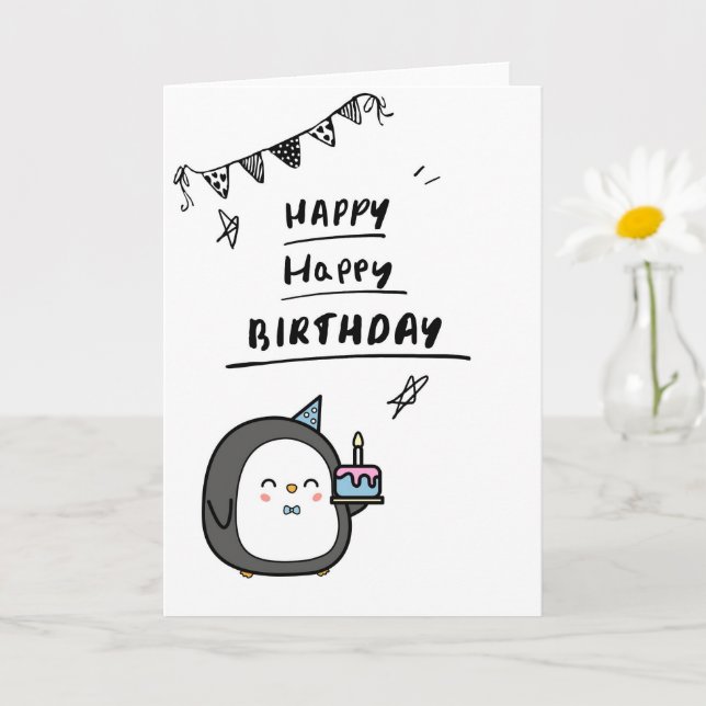 Carte d'anniversaire très mignonne  (Petite plante)