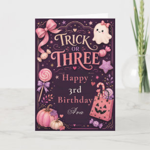 Carte d'anniversaire Trick or Three