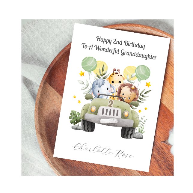 Carte d'anniversaire Trio Safari pour 2 ans (Créateur téléchargé)