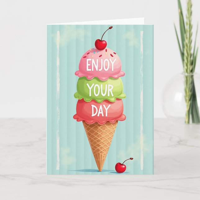 Carte d'anniversaire Triple Cornet (Devant)