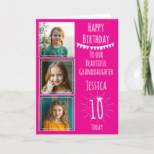 Carte d'anniversaire Trois Photos Collage Filles 1