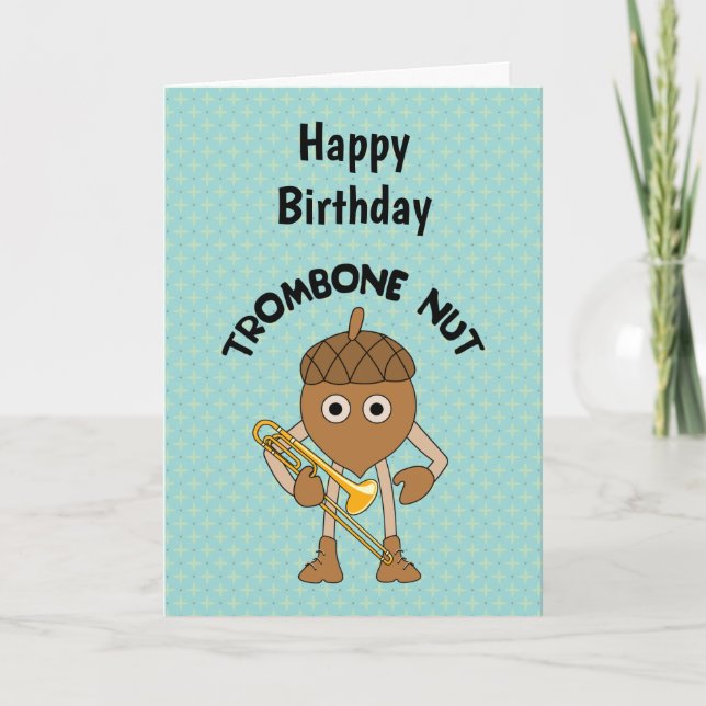 Carte d'anniversaire Trombone Nut Text (Devant)