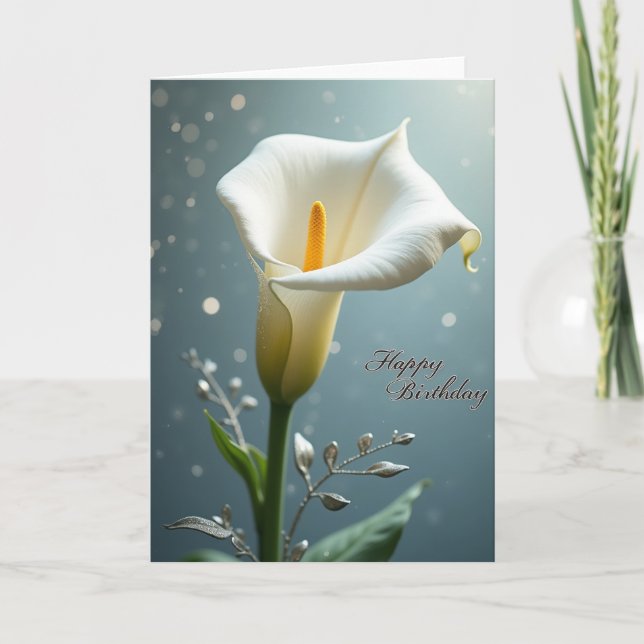 Carte d'anniversaire Trompette Blanche (Devant)