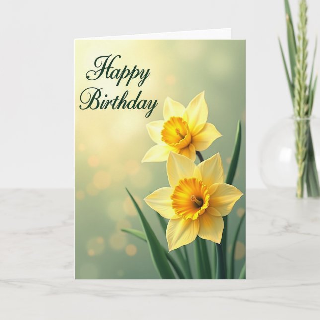 Carte d'anniversaire Trompette Jaune (Devant)