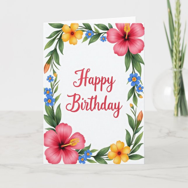 Carte d'anniversaire Tropical Bloom (Devant)