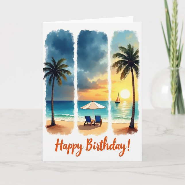 Carte d'anniversaire tropicale (Devant)