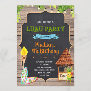 Carte d'anniversaire tropicale été aloha luau
