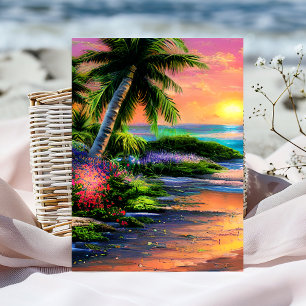 Carte d'anniversaire tropicale Fleur