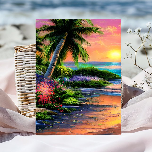 Carte d'anniversaire tropicale Fleur (Créateur téléchargé)