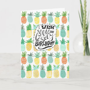 Carte d'anniversaire Tropiques Motif Ananas   Cart