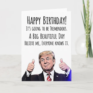 Carte d'anniversaire Trump amusante - Humour polit