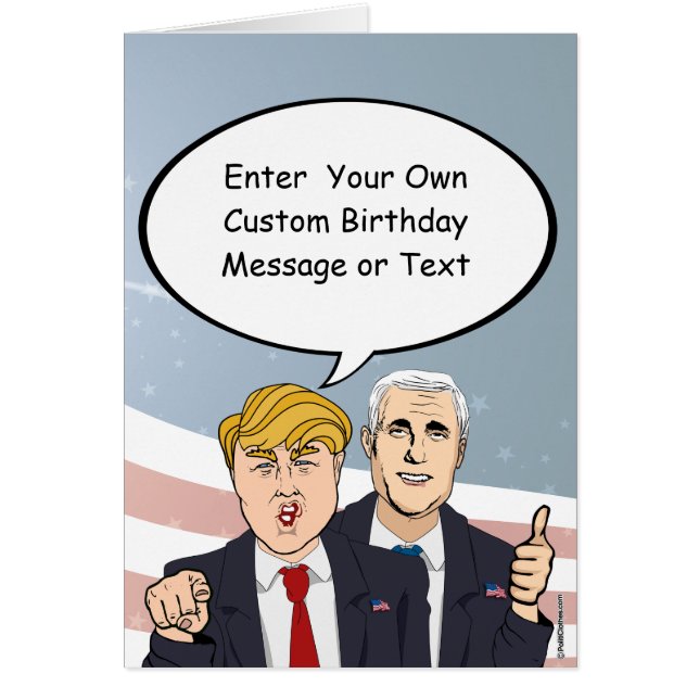 Carte d'anniversaire Trump Pence - Personnaliser d (Devant)
