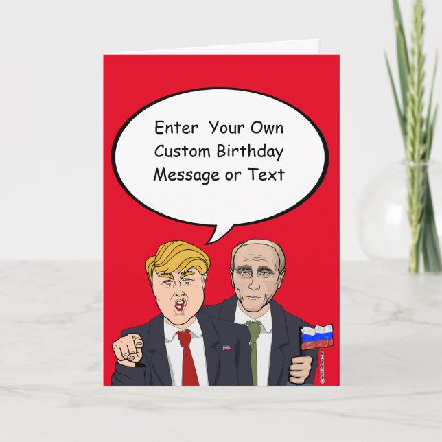 Carte d'anniversaire Trump Poutine - Personnaliser (Devant)
