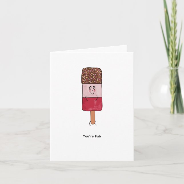 Carte d'anniversaire, tu es fab popsicle carte (Devant)