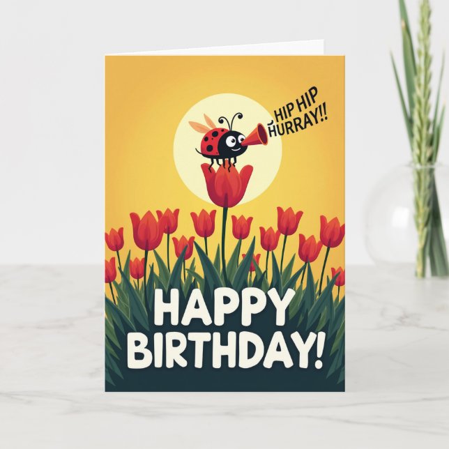 Carte d'anniversaire Tulipe douce (Devant)